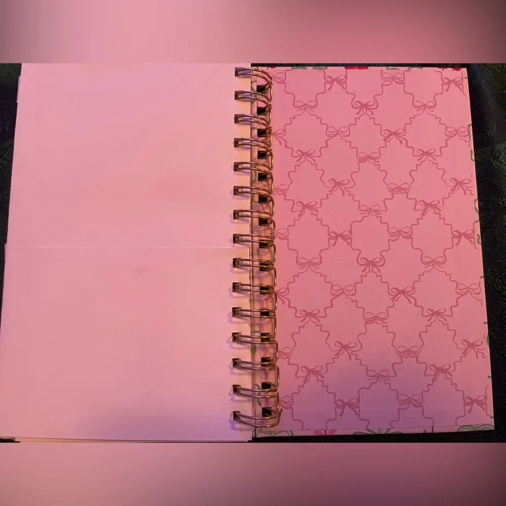 🍒Hardcover 2026 Organizational Planner, Monthly&Weekly, Cherry Design with Bows